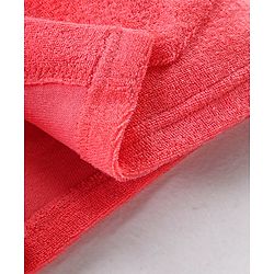 Babyhug Knit Terry Full Sleeves Hooded  Bath Robe with  Bear Patch - Red