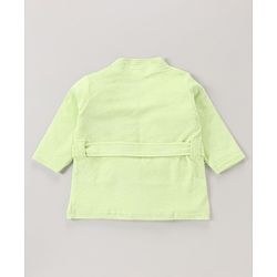 Babyhug Terry Knit Full Sleeves Hooded Bath Robe - Green
