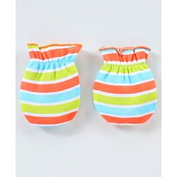 Babyhug 100% Cotton Mittens Pack of 3 - Multicolour