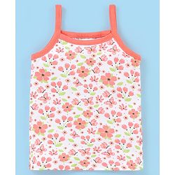 Babyhug 100% Cotton Antibacterial  Sleeveless Slips Dot & Floral Print Pack Of 3- Yellow & Orange