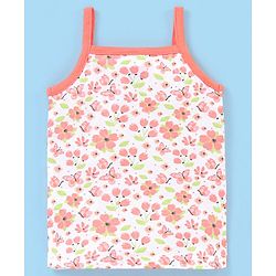 Babyhug 100% Cotton Antibacterial  Sleeveless Slips Dot & Floral Print Pack Of 3- Yellow & Orange