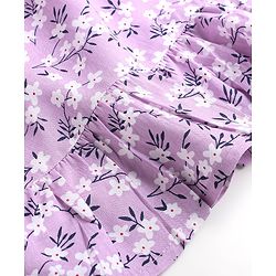 Babyhug 100% Viscose Sleeveless Floral Print Frock with Cotton Lining - Lilac