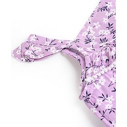 Babyhug 100% Viscose Sleeveless Floral Print Frock with Cotton Lining - Lilac