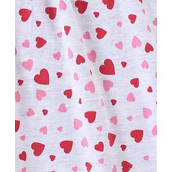 Babyhug 100% Cotton Knitted Half Sleeves Heart Print Frocks Pack of 2 - Grey & Red