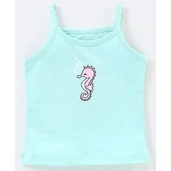 Babyhug 100% Cotton knit Sleeveless Sea Horse & Dot Printed Slips Pack of 3 - Blue Pink & Purple