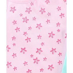 Babyhug 100% Cotton knit Sleeveless Sea Horse & Dot Printed Slips Pack of 3 - Blue Pink & Purple