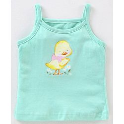 Babyhug 100% Cotton Knit Sleeveless Slips Duck Print Pack of 3 - Blue & White