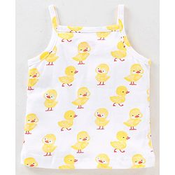 Babyhug 100% Cotton Knit Sleeveless Slips Duck Print Pack of 3 - Blue & White