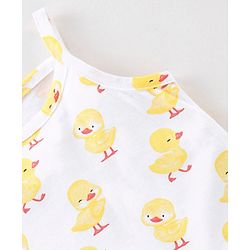 Babyhug 100% Cotton Knit Sleeveless Slips Duck Print Pack of 3 - Blue & White