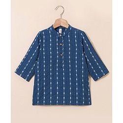 Babyhug Cotton Full Sleeves Printed Kurta & Pyjama Set- Indigo
