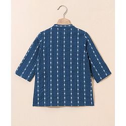 Babyhug Cotton Full Sleeves Printed Kurta & Pyjama Set- Indigo