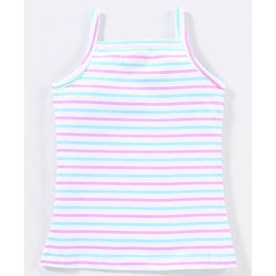 Babyhug 100% Cotton Sleeveless Slips Striped Pack of 5 - Blue & Pink