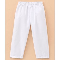 Babyhug 100% Cotton Full Sleeves Schiffly Kurta & Pajama Set - White