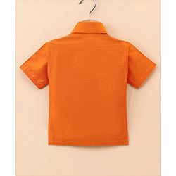 Babyhug Half Sleeves Shirt & Mundu Set - Orange