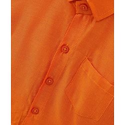 Babyhug Half Sleeves Shirt & Mundu Set - Orange