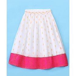 Babyhug 100% Cotton Woven Short Sleeves South Pavda Pattu & Lehenga Set Embroidery Detailing - Pink