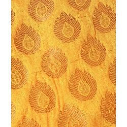 Babyhug 100% Cotton Woven Half Sleeves South Pavda Pattu & Lehenga Set Embroidered - Yellow