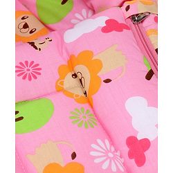 Babyhug Cotton Jungle Safari Print Sleeping Bag - Pink
