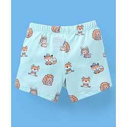 Babyhug 100% Cotton Knit Boxers Striped & Wild Animal Print Pack of 3 - Orange Grey & Blue