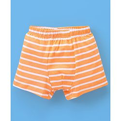 Babyhug 100% Cotton Knit Boxers Striped & Wild Animal Print Pack of 3 - Orange Grey & Blue