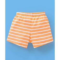 Babyhug 100% Cotton Knit Boxers Striped & Wild Animal Print Pack of 3 - Orange Grey & Blue