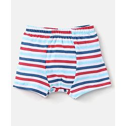 Babyhug 100% Cotton Star & Stripe Print Briefs Pack of 3 - Blue & Red