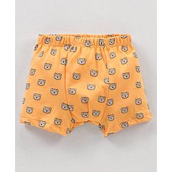 Babyhug 100% Cotton Striped & Teddy Print Briefs Pack of 3 - Turquoise Green & Orange