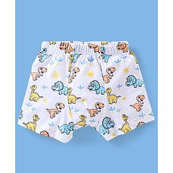 Babyhug 100% Cotton Briefs Stripes & Dino Print Pack of 3- Blue & White