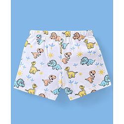 Babyhug 100% Cotton Briefs Stripes & Dino Print Pack of 3- Blue & White