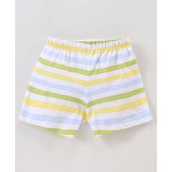 Babyhug 100% Cotton Briefs Stripes & Car Print Pack of 3- Blue & White