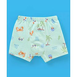 Babyhug 100% Cotton Briefs Crab Print Pack of 3 - Blue