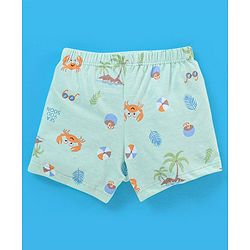Babyhug 100% Cotton Briefs Crab Print Pack of 3 - Blue