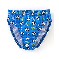 Babyhug 100% Cotton Briefs Football Print Pack of 3 - Blue & Green