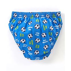 Babyhug 100% Cotton Briefs Football Print Pack of 3 - Blue & Green