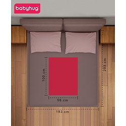 Babyhug Waterproof 100% Terry Cotton Breathable Fitted Mattress Protector Cover- Maroon