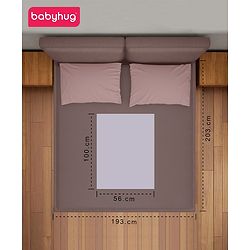 Babyhug Waterproof 100% Terry Cotton Breathable Fitted Mattress Protector Cover- Grey