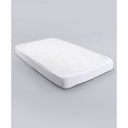 Babyhug Waterproof 100% Terry Cotton Breathable Fitted Mattress Protector Cover- White