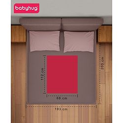 Babyhug Waterproof 100% Terry Cotton Breathable Fitted Mattress Protector Cover- Maroon