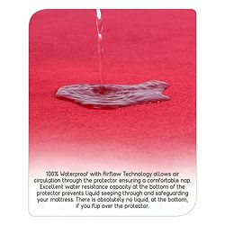 Babyhug Waterproof 100% Terry Cotton Breathable Fitted Mattress Protector Cover- Maroon