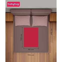 Babyhug Waterproof 100% Terry Cotton Breathable Fitted Mattress Protector Cover - Maroon