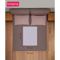 Babyhug Waterproof 100% Terry Cotton Breathable Fitted Mattress Protector Cover - Grey