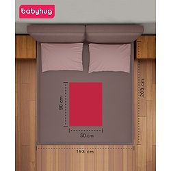 Babyhug Waterproof 100% Terry Cotton Breathable Fitted Mattress Protector Cover - Maroon