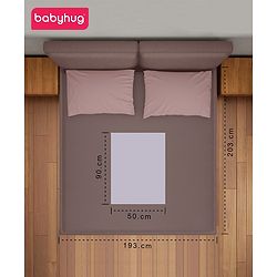 Babyhug Waterproof 100% Terry Cotton Breathable Fitted Mattress Protector Cover - Grey