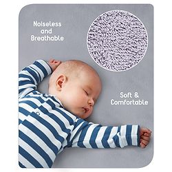 Babyhug Waterproof 100% Terry Cotton Breathable Fitted Mattress Protector Cover - Grey