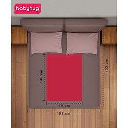 Babyhug Waterproof 100% Terry Cotton Breathable Fitted Mattress Protector Cover - Maroon