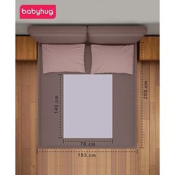 Babyhug Waterproof 100% Terry Cotton Breathable Fitted Mattress Protector Cover- Grey