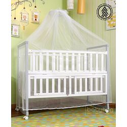 Babyhug Chester 3 in 1 Rocking Cot Cum Junior Bed With Mattress - White