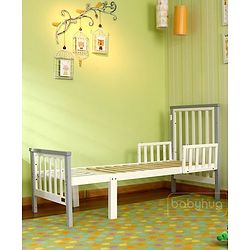 Babyhug Chester 3 in 1 Rocking Cot Cum Junior Bed With Mattress - White