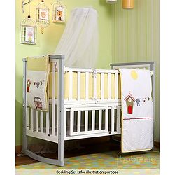 Babyhug Chester 3 in 1 Rocking Cot Cum Junior Bed With Mattress - White