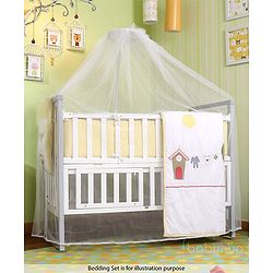 Babyhug Chester 3 in 1 Rocking Cot Cum Junior Bed With Mattress - White